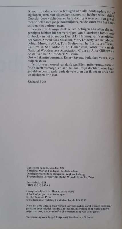 Het Houtsnijboek - Richard Butz (hard cover with dj)