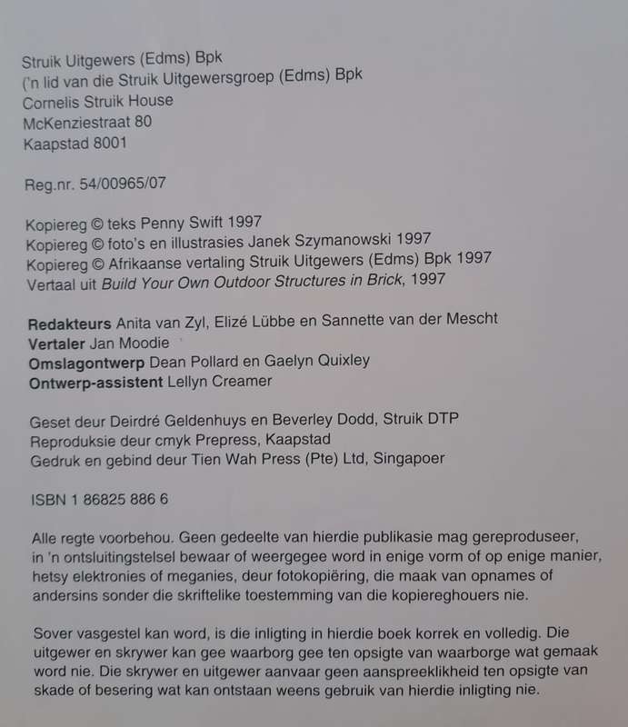 Bou jou eie baksteenkonstruksies in die tuin - Penny Swift & Janek Szymanowski (paperback)