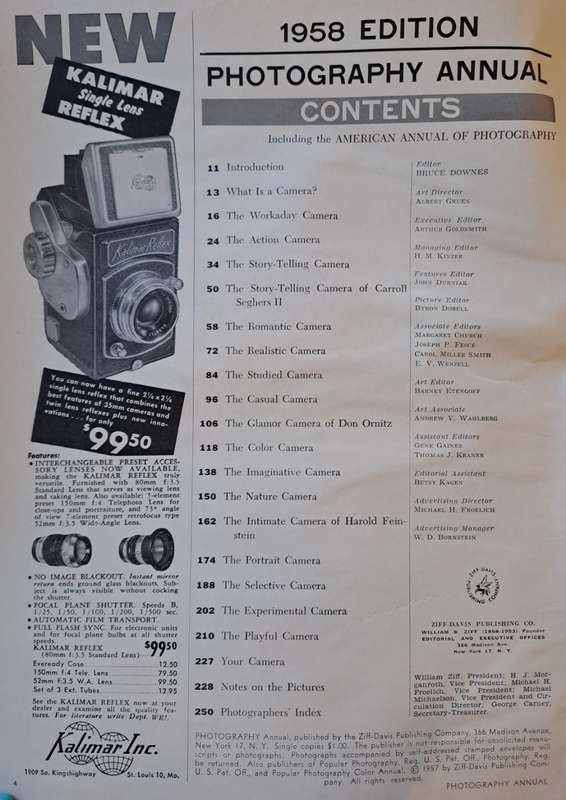Photography Annual 1958 (paperback)