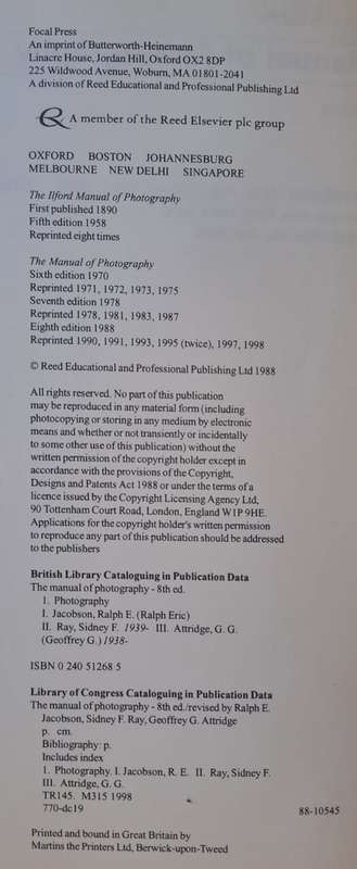 The manual of photography - Ralph E. Jacobson (paperback)