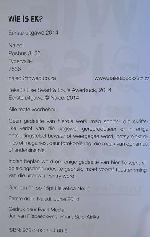Wie is ek? - Louis Awerbuck & Lisa Swart (paperback)
