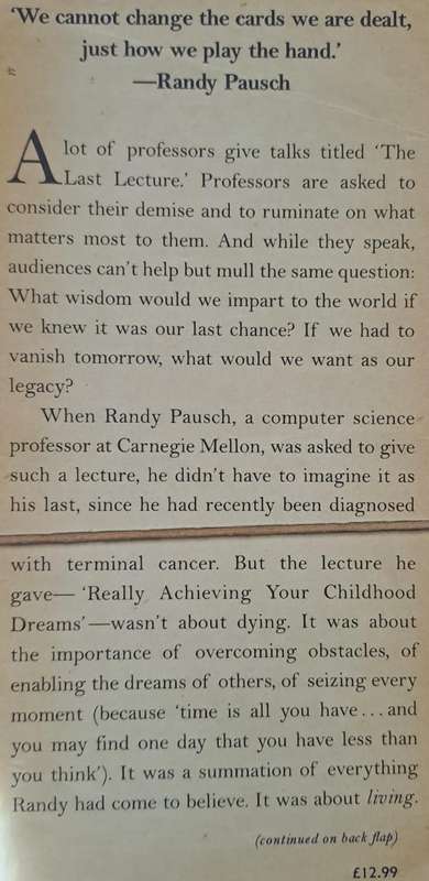 The last lecture - Randy Pausch (hard cover with dj)