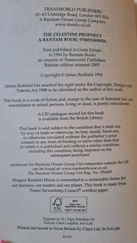 The celestine prophecy - James Redfield (paperback)