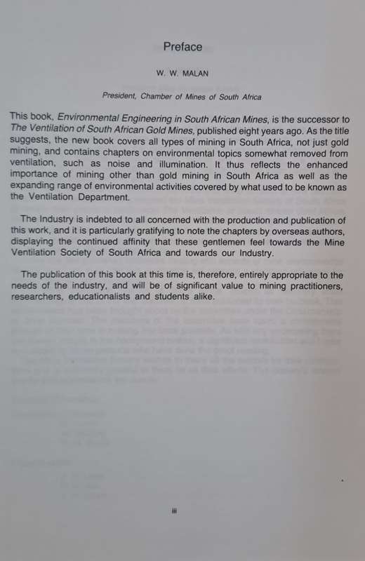 Environmental engineering in south Afrikaans mines - J. Burrows (hard cover)