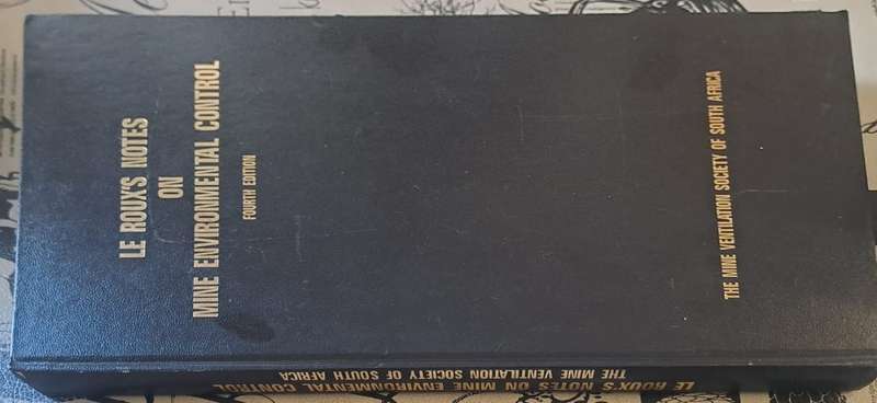 Le Roux's notes on mine Environmental control (hard cover with no dj)
