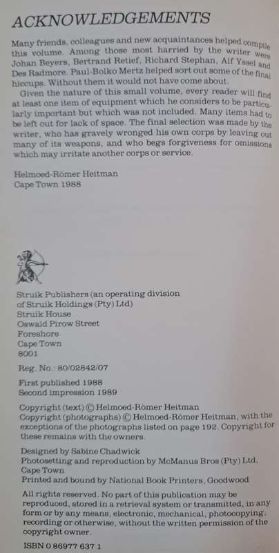 South African Arms & Armour - Romer Heitman (hard cover)