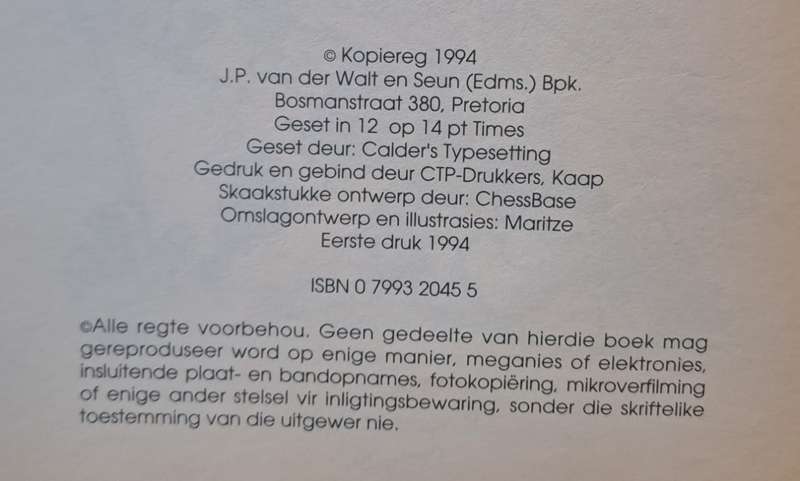 Klein Skaak Martin Serfontein & Dries van Zyl (paperback)