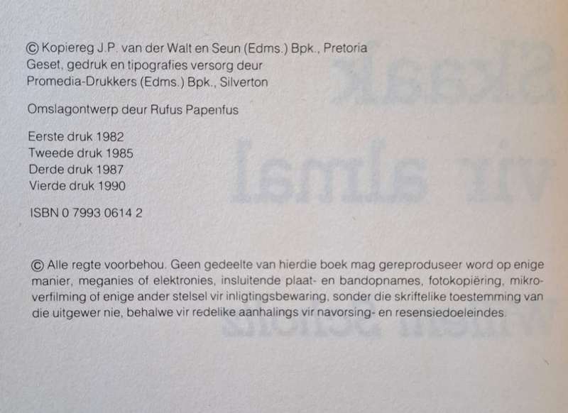 Skaak vir almal - Willem Scholtz (hard cover with dj)
