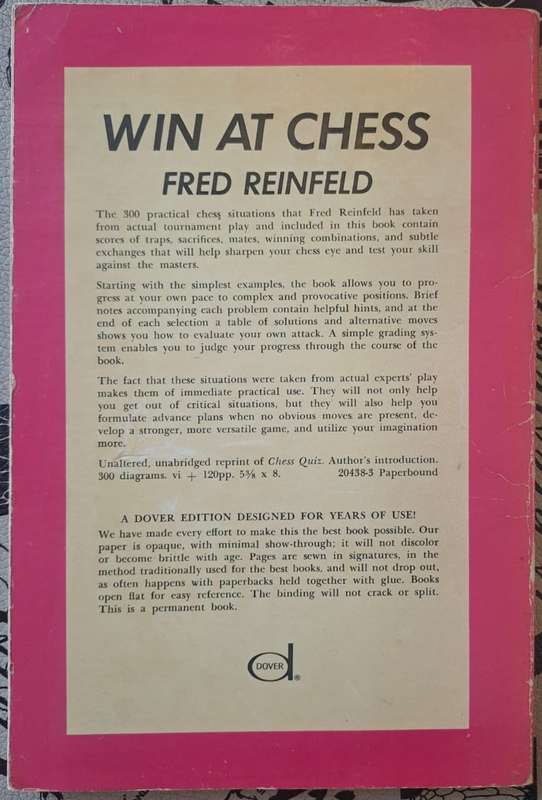 Win at chess - Fred Reinfeld (paperback)
