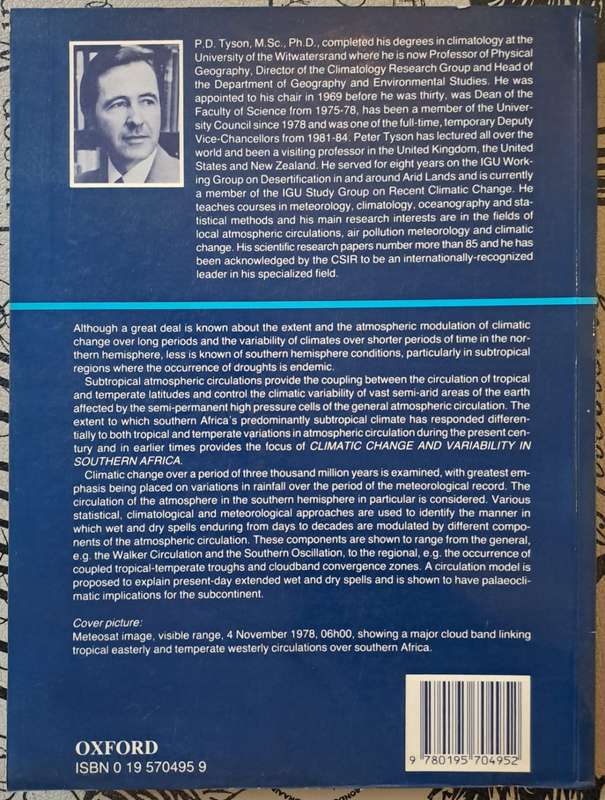 Climatic change and variability in southern Africa - P. D. Tyson (paperback)