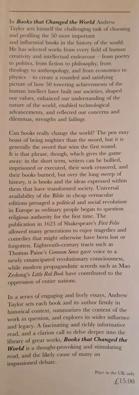 Books that changed the world - Andrew Taylor (hard cover with dj)