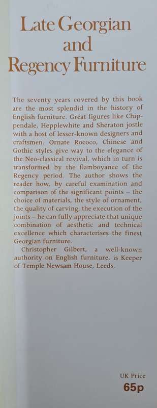 Late Georgian and Regency Furniture - Christopher Gilbert (paperback)