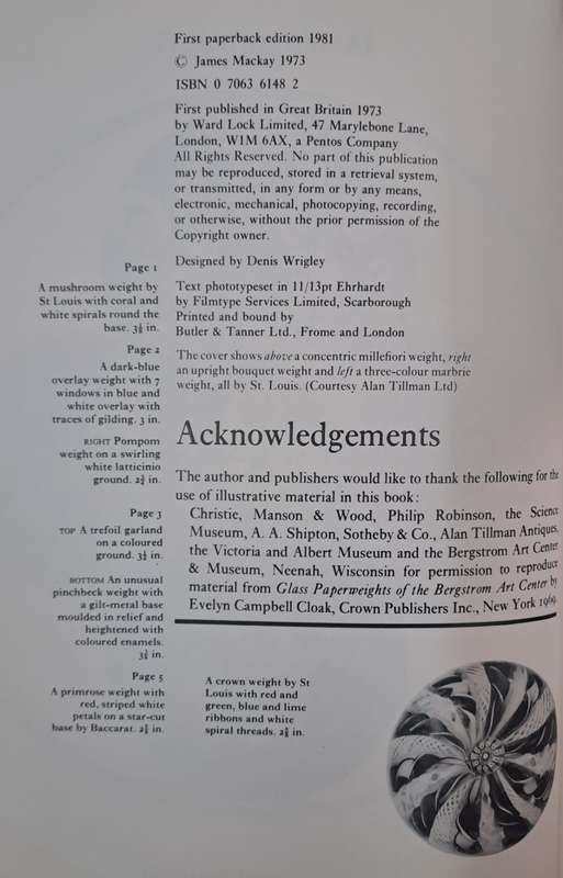 Glass paperweights -James Mackay (paperback)
