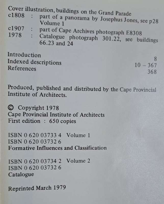 The buildings of central Cape Town - John Rennie (hard cover with dj)