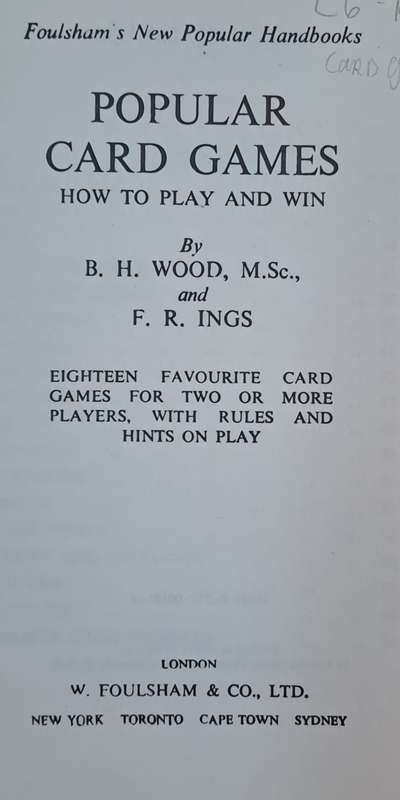Popular card games - B. H. Wood (paperback)