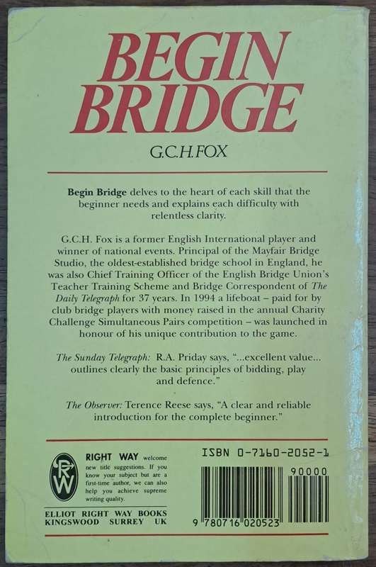 Begin Bridge - G.C.H.Fox (paperback)