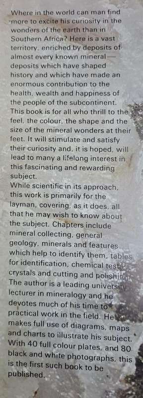 Gems, minerals and rocks in Southern Africa - J. R. Mclver (hard cover with dj)