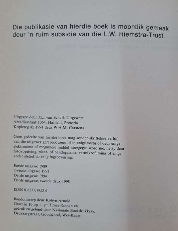 Norme vir Afrikaans - W.A.M Carstens (paperback)