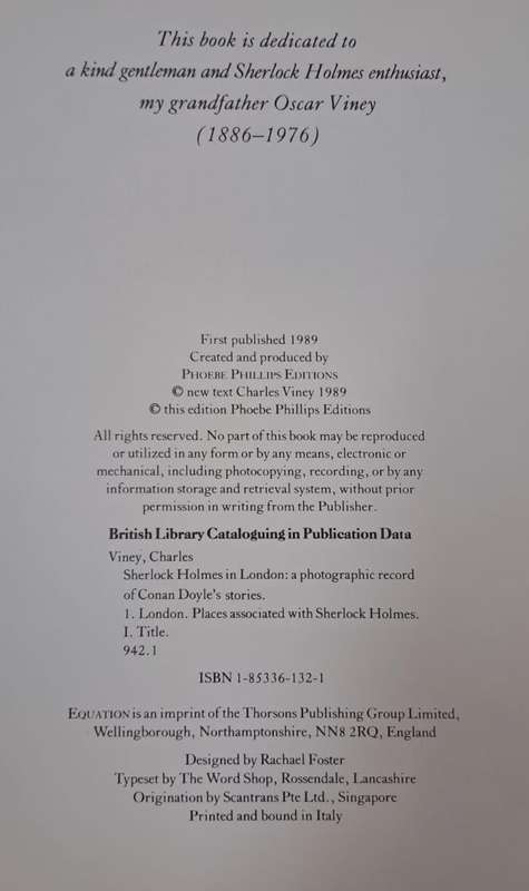 Sherlock Holmes in London - Charles Viney (Hard cover with no dj)