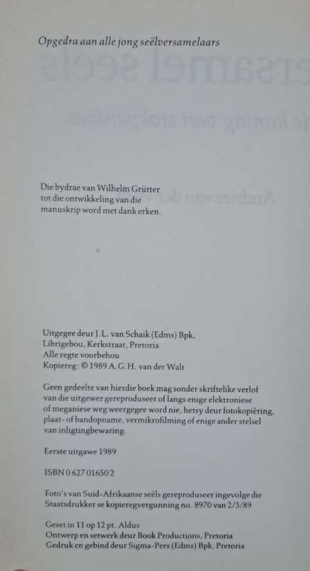 Versamel seëls - Andries van der Walt (Hard cover)