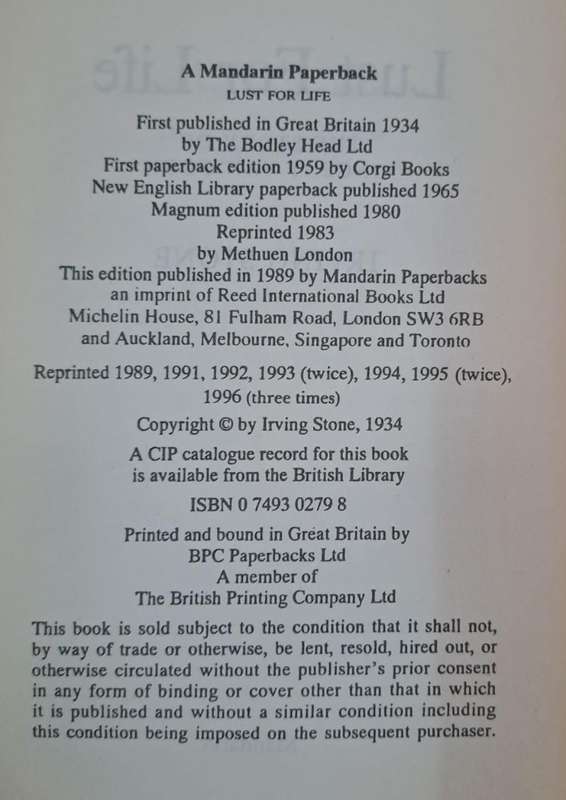 Lust for life - Irving Stone (paperback)