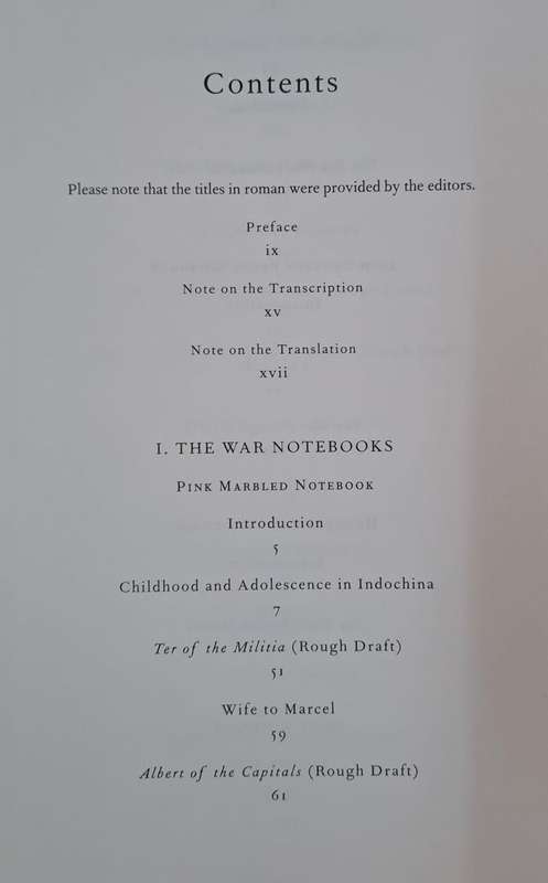 Wartime Writing 1943-1949 -  Marguerite Duras (Hard cover with dj)