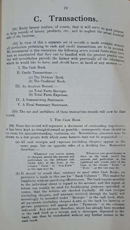 Account book for Farmers - O. E. Burger (papweback)