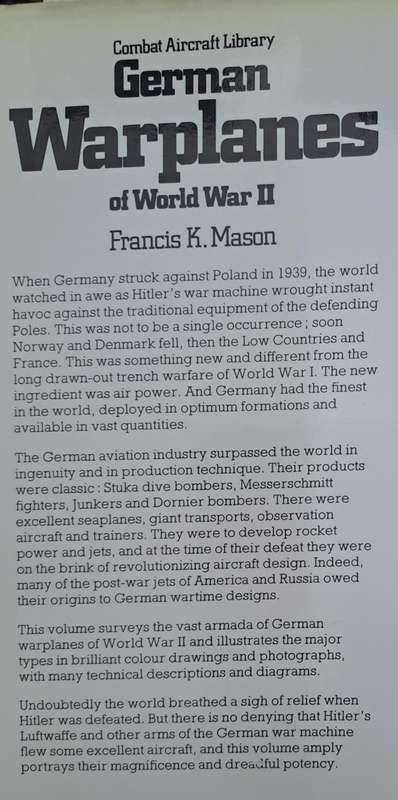 German warplanes of world War 2 - Francis K. Mason (Hard cover with dj)