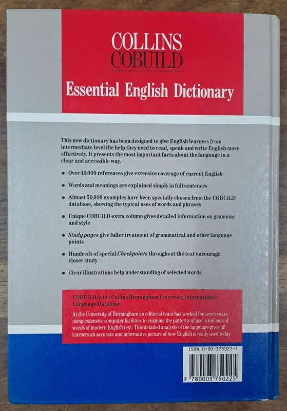 Essential English Dictionary - Collins Cobuild (Hard cover with no dj)