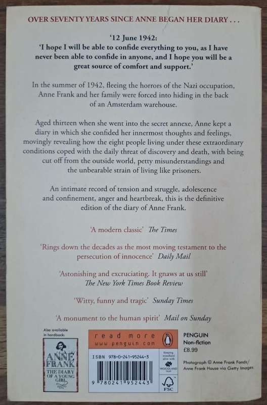 The diary of a young girl - Anne Frank (paperback)