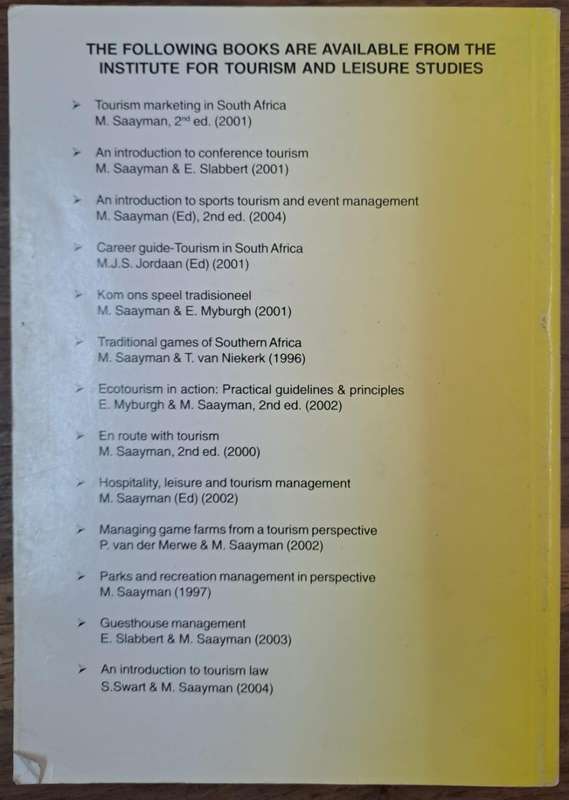 An introduction to sports tourism and event management 2 edition - M. Saayman (paperback)