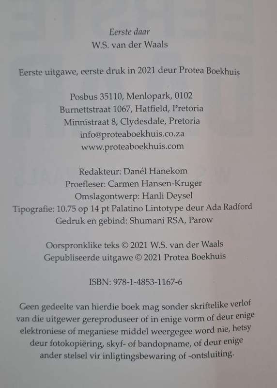Eerste daar - W.S. van der Waals (paperback)