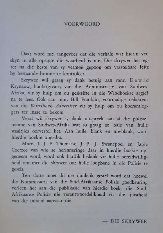 Policies-Avonture in Suidwes Afrika - P C Swanepoel (Hard cover with dj)