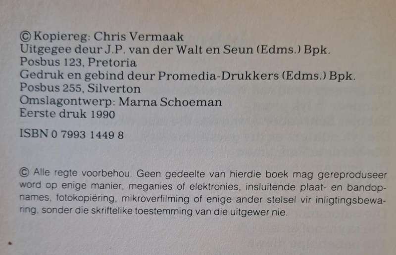 Loon van die sonde - Chris Vermaak (Hard cover with no dj)