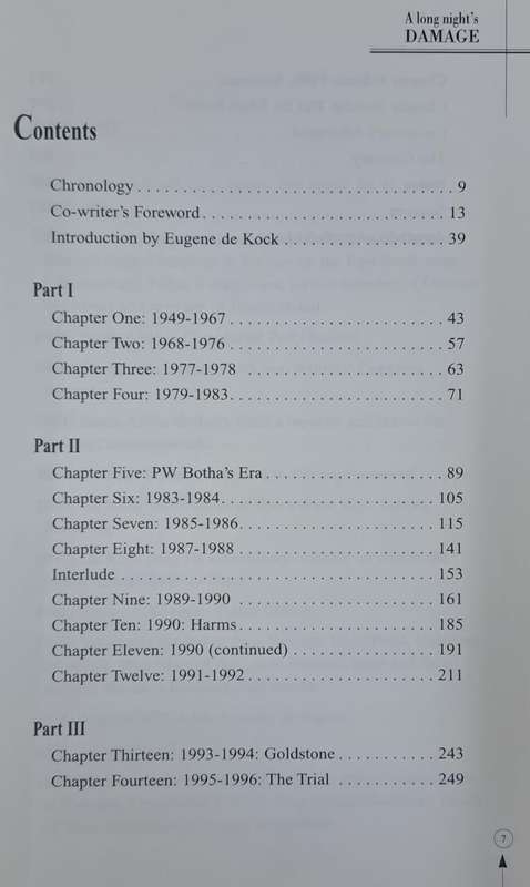 A long night's damage - Eugene de Kock (paperback)
