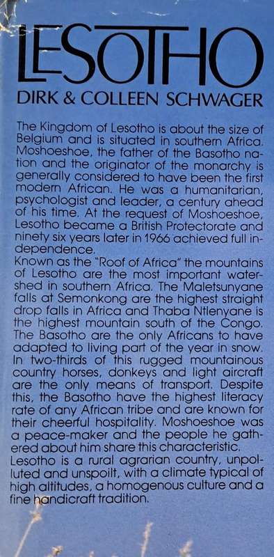 Lesotho - Dirk & Colleen Schwager (Hard cover with dj)