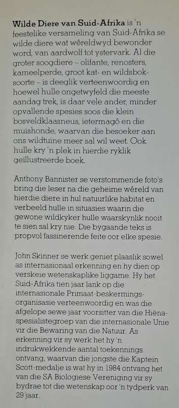 Wilde diere van Suid-Afrika - Anthony Bannister (Hard cover with dj)