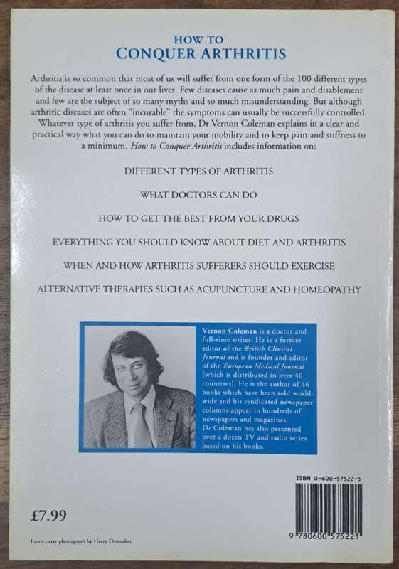 How to Conquer arthritis - Dr Vernon Coleman (paperback)