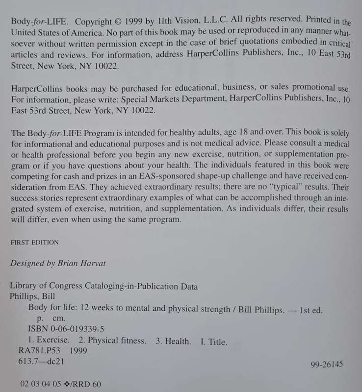 Body for life - Bill Phillips (Hard cover with dj)