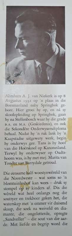 Die soutryers A. A. J. Van Niekerk (Hard cover with dj)