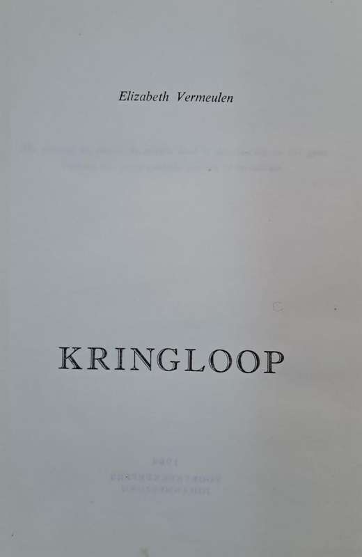 Kringloop - Elizabeth Vermeulen (Hard cover with no dj)