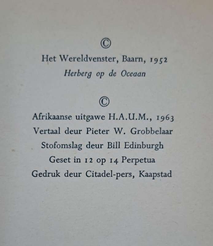 Herberg aan die Oseaan - Evert Zandstra (Hard cover with dj)