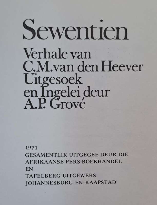 Sewentien - A.P. Grove (Hard cover with dj)