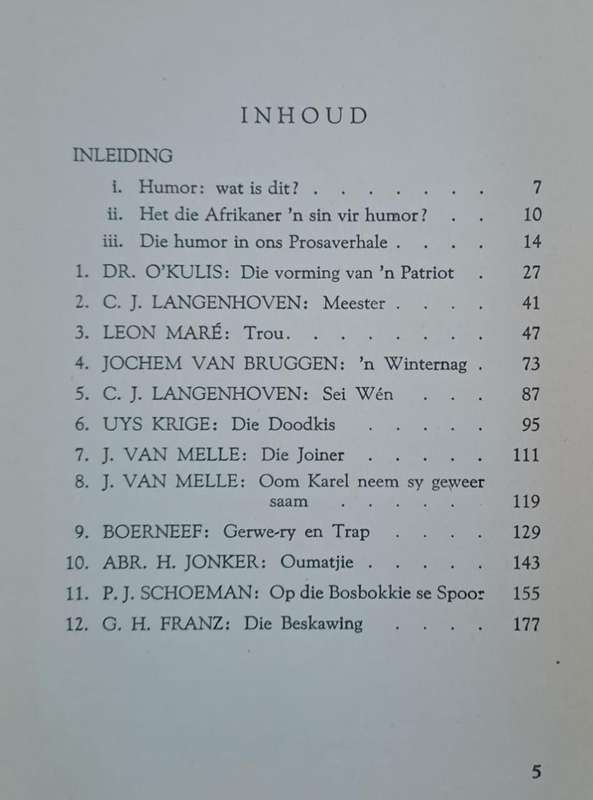 Afrikaanse Humorverhale - F. B. J. Malherbe (Hard cover with no dj)