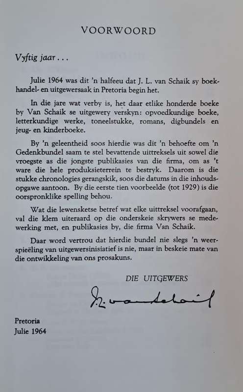 Vyftig Jaar - J. L. Van Schaik Beperk (Hard cover with no dj)