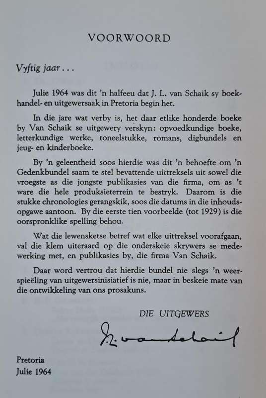 Vyftig Jaar - J. L. Van Schaik Beperk (Hard cover with no dj)