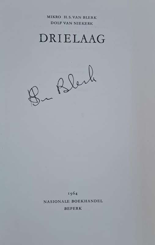 Drielaag - H. S. Van Blerk (Hard cover with dj)