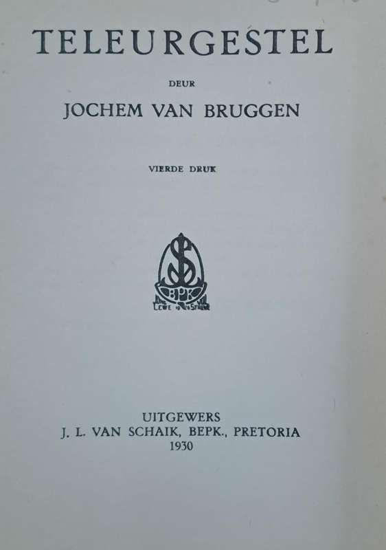 Teleurgestel - Jochem van Bruggen (Hard cover with no dj)