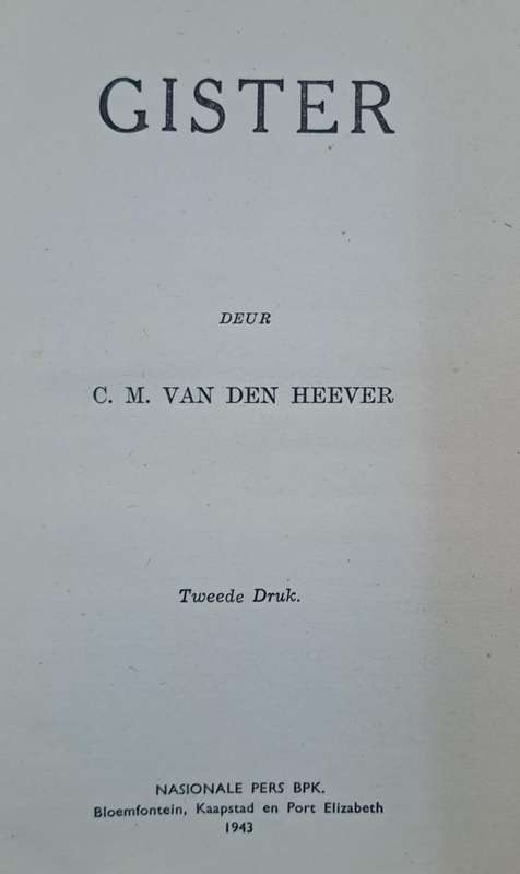 Gister - C.M. van den Heever (paperback)