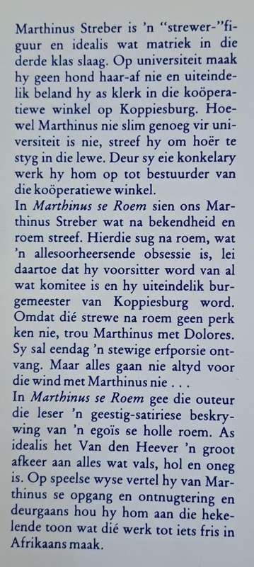 Martbinus se roem - C. M. Van den Heever (Hard cover with dj)